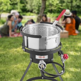 10 Qt Fish And Wing Fryer Aluminum Outdoor Propane Deep Fryer Kit With Basket