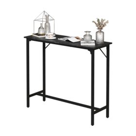 43-Inch Bar Table (Black) - 209 Lbs Capacity Pub Height Table With Durable MDF Top & Metal Frame, Ideal For Kitchen/Bar Counte
