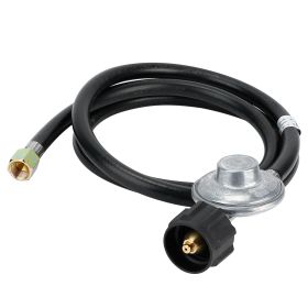gr4.92FT Low Pressure Propane Regulator w/ Hose CSA Certified QCC1 Type1 Connection Gas Regulator Line 3/8emale Flare Fitting For BBQ Gas Grill