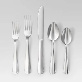 20-Piece Teagan Flatware Set, Silver Stainless Steel Utensils, Service For 4