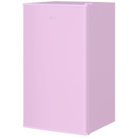 3.2 Cu.Ft Mini Fridge with Freezer, Single Door Compact Refrigerator with Adjustable Thermostat, Reversible Door, Pink
