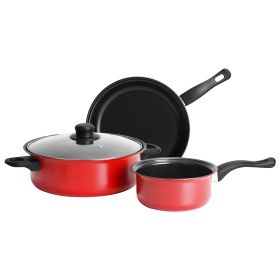 cook3Pcs Non-Stick Cookware Set Dishwasher Safe Pots And Pans Set Fast Even Heating
