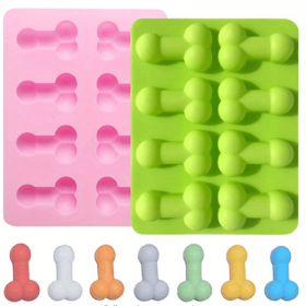 2pcs Silicone Mold; Funny Non-stick Pan Chocolate Candy; Ice Cube; Cake; Sugar Novelty Biscuit Mold Plate