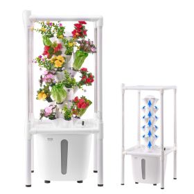 Hydroponic Growing System with Grow Light, 30 Pods Vertical 6 Tiers Hydroponic Tower, Home Hydronic Garden with Water Pump