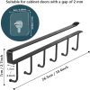 Storage Mug Hooks Rack Under Cabinet Each with Fixed Sticker, 6 Hooks Cup Holder Hanger, Ties Belts Scarf Hanging Hook Rack