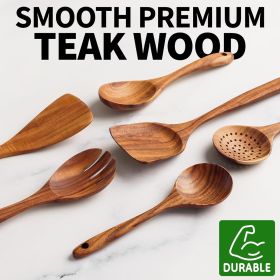 Six-piece wooden cooking spoon set â€“ heat-resistant