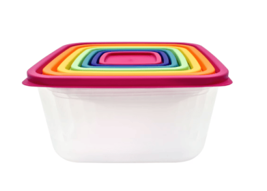 Mainstays Plastic Rainbow Food Storage Set, Multi Color, 14 Count