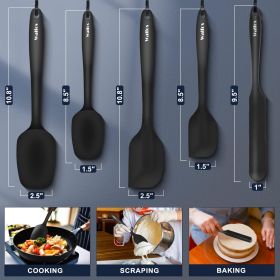 Silicone Spatula Set of 5 - (600Â°F) High Heat Resistant Kitchen Scraper Spatulas, One-Pieces Seamless Design