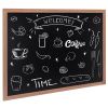 Magnetic Chalk Board, Hanging Message Signs with Chalks, Vintage Chalkboard Sign, Rustic Brown Framed Calendar and Bulletin Combo Boards, 35"x46"