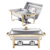 Chafing Dish Buffet Set, 4 Qt 2 Pack, Stainless Steel Chafer with 4 Half Size Pans