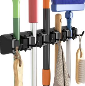 Mop and Broom Holder Wall Mount, Anti-Slip Broom Hanger for Kitchen Organization, Heavy Duty Cleaning Supplies Organizer