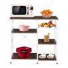 3-Tier Industrial Kitchen Baker's Rack Utility Microwave Oven Stand Storage Cart Workstation Shelf Rustic Brown