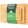 Cutting Board, 3 Pieces, Premium Versatile Bamboo Cutting Board with Food-Grade Oil and Juice Groove