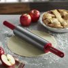 Durable Nonstick Rolling Pin in Red with Offset Handles