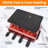1300W Raclette Desktop Grill for 8People Non-Stick Reversible Electric Indoor Griddle with 8 Cheese Melt Pans Adjustable Temperature Dishwasher Safe K