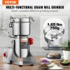 750g Electric Grain Mill Grinder, High Speed 2000W Commercial Spice Grinders, Stainless Steel Pulverizer Powder Machine