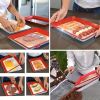 8pcs Red Vacuum Storage Trays With Lids, Stackable Food Fresh-Keeping Containers For Refrigerator, Easy To Use