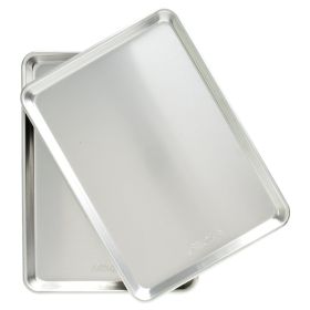 Naturals Aluminum 2 Pack Half Sheet Set Silver 17.1" x 12.1" x 1"