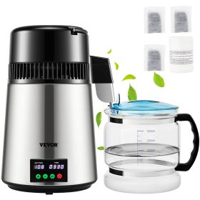 1.1 Gal Water Distiller, 0.3 Gal/H, 750W Distilled Water Maker Machine 0-99H Timing Set Temp Display
