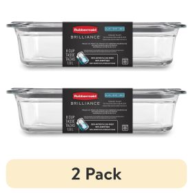 (2 pack)Glass Food Storage Container with Lid, BPA Free and Leak Proof, 8-Cup