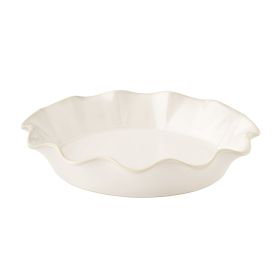 Colette 11-Inch Stoneware Ruffled-Edge Baking Pie Pan Tart Dish, Linen