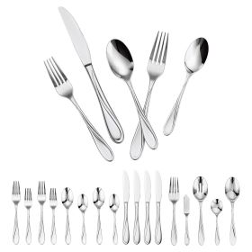 65-Piece Silverware Set, Food-Grade Stainless Steel Flatware Utensils, Mirror Finished Cutlery Set, Dishwasher Safe Eating Tableware for Kitchen Home