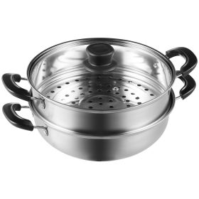 Steamer Pot, 11in/28cm Steamer Pot for Cooking with 3QT Stock Pot and Vegetable Steamer