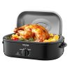 Roaster Oven, 18QT Fast-Cooking Turkey Roaster, 150-450 Fahrenheit Adjustable Temp Turkey Oven with Self-Basting Lid, Removable Pan and Rack