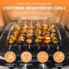 Stainless Steel BBQ Shish Kabob Set, Foldable Grill Rack with 6pcs 13"L Reusable Skewers for Ooudoor Indoor Party and Cookout