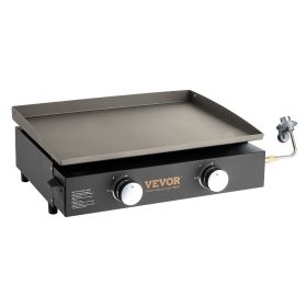 Commercial Griddle, 22.4" Heavy Duty Manual Flat Top Griddle, Countertop Gas Grill with Non-Stick Cooking Plate, Steel Natural Gas Griddle