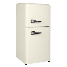 3.5Cu.Ft Compact Refrigerator Mini Fridge with Freezer, Small Refrigerator with 2 Door, 7 Level Thermostat Removable Shelves for Kitchen, Dorm