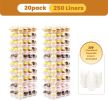 12 Count Cupcake Containers, 20 Pack Stackable Cupcake Carrier with 250 Pack Cupcake Liners, Plastic Cupcake Boxes Holders