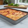 10.5 in x 15.4 in Nonstick Steel Lasagna Pan, Rectangle Baking Pan, Gray