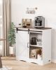 Coffee Bar Cabinet, 31.5 x 13.8 x 31.5 in Farmhouse Coffee Bar Cabinet with 3-Tier Storage, Coffee Bar Table with Barn Door