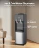 Top Loading Water Cooler Dispenser, Hot and Cold Water Dispenser for 3 or 5 Gallons Bottles, Sturdy Stainless Steel and Child Security Lock