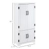Kitchen Pantry Cabinet Storage. Floor Storage Cabinet, Cupboard Organizer with Adjustable Shelves and 4-Doors, White