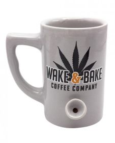 Wake &amp; Bake Coffee Mug Holds 10 ounces Gray