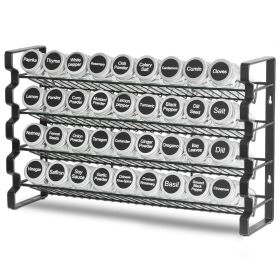 Spice Rack Organizer for Cabinet, Spice Organizer with 36 Empty Spice Jars, Lids, Spice Labels, and Funnel Complete Set