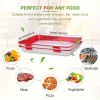 8pcs Red Vacuum Storage Trays With Lids, Stackable Food Fresh-Keeping Containers For Refrigerator, Easy To Use