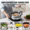 Steamer Pot, 11in/28cm Steamer Pot for Cooking with 3QT Stock Pot and Vegetable Steamer