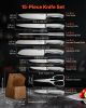 Kitchen Knife Set with Block and Sharpener, 15 Piece German High Carbon Stainless Steel Sharp Knife Set, Kitchen Cutlery with Ergonomic Handle