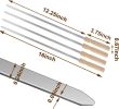 10 Pcs Kabob Skewers, 16IN Metal Skewers for Grilling, Premium Stainless Steel Flat Kebabs, with Wooden Handles Insulated Reusable BBQ Set