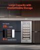 Wine Cooler, 28 Bottle Wine Fridge, Mini Wine Cooler Refrigerator with Glass Door, Adjustable Shelves, Digital Temperature Control