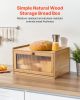 Bread Box for Kitchen Counter, Large Capacity Bamboo Bread Storage Container, Farmhouse Wooden Breadbox Organizer for Homemade Bread