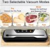 Food Vacuum Sealer Machine with 2 Rolls Food Vacuum Sealer Bags;   Food Storage Saver Dry & Moist Food Modes;  Led Indicator Lights;  Easy to Clean;