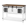 Coffee Bar Cabinet, 47.3 x 15.7 x 32.7 in Farmhouse Coffee Bar Cabinet with 4-Tier Storage, Coffee Bar Table with Barn Doors