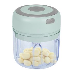Mini Electric Garlic Chopper 8.45OZ Cordless Garlic Mincer Food Chopper Rechargeable Food Blender Chili Nut Onion Pepper Meat Ginger Baby Food (Option: Green)