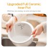 Joydeem Ceramic Rice Cooker, 6 Cups Uncooked Rice Cookers with Pure Ceramic Inner Pot, Healthy & PFOA Free, 3L/3.2 qt, DFB-C300